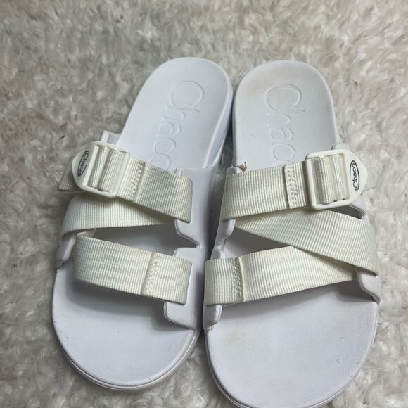 Chaco White Chillos Slide Sandals  size 9 - Picture 8 of 10